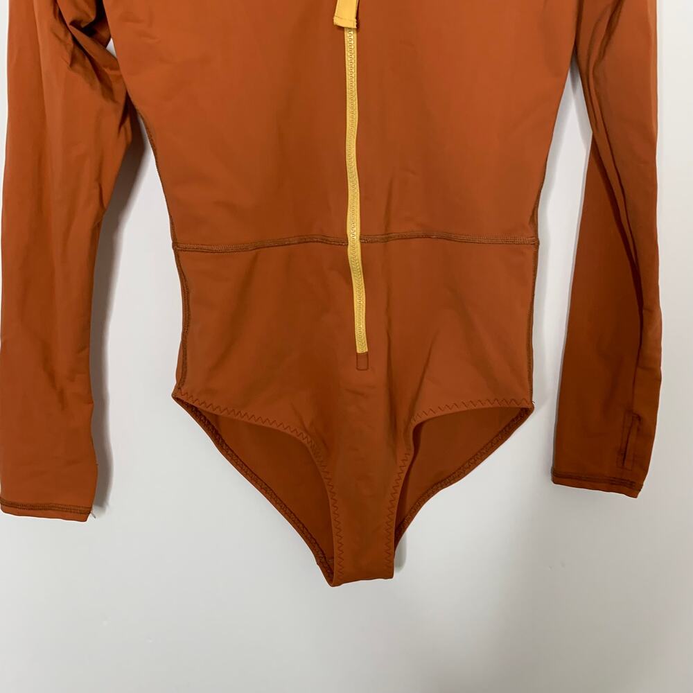 TutuBlue One Piece Long Sleeve Swimsuit Copper Orange Womens Large - Picture 8 of 16